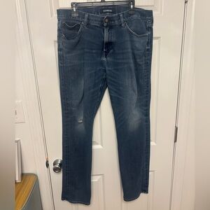 Express Men's Dark Blue Straight Jeans. Size 34 by 34